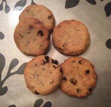 Cookies raisins secs, noix et noisette